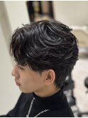 ニュアンスパーマフェザーパーマセンターパートワンカールパーマ