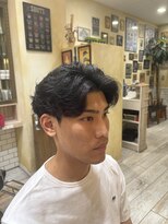 グルーマーズトウキョウ(GROOMER/S TOKYO)&nbsp;ラルフカール　ニュアンスパーマ　センターパート　メンズパーマ