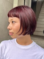 ナループロアポンテ(Nalu pu loa PONTE)&nbsp;レイヤーカットダークレッドカラーブリーチなしダブルカラー
