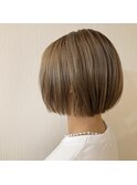 ミルクティーブラウン　ボブスタイル