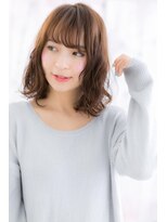 ミック 日暮里店(miq)&nbsp;くせ毛風ゆるフェミニン♪前髪カール大人巻きロブヘアa1