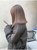 【大平優香】透明感ベージュ切りっぱなしミディアム前髪顔まわり