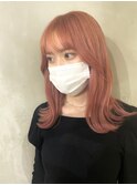 ダブルカラーピンクベージュケアブリーチハイトーン髪質改善