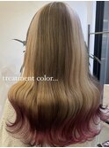 大人可愛いふんわりカールミストバングデザインブリーチ