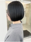 大人ボブ　ブルーブラック