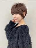 ココアベージュ/バーガンディ/ショート/髪質改善/縮毛矯正/池袋