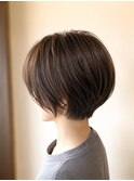 丸みショート×アッシュグレー