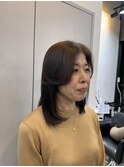髪質改善ストレートミディ/小顔レイヤー