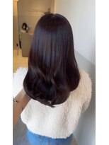 サロウィンスイート 池袋(SALOWIN Suite) ラベンダーブラウン ブリーチなし ミディアムヘア 暗髪