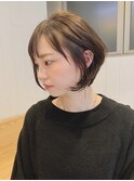 ショートボブ_外ハネボブアッシュブラウンネオウルフ_ba277183