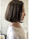 シルエット◎/シンプルワンレンボブ/グレージュ　　担当　夕島