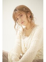 ソワン ドゥ ブレス 立花店(soin de brace) ブラウンベージュのゆる巻きロング/ココアベージュ