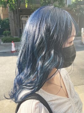 シアン(CYAN) 【CYAN】#10代#20代#ブリーチカラー#ネイビーカラー#透け感