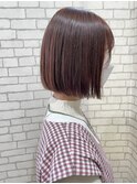 ラベンダーピンク×柔らかボブ