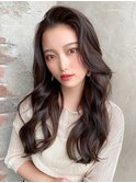 ホワイトグレージュ/前髪パーマ/韓国風/こなれミディ/小顔/美髪