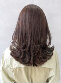 レイヤーカット_チェリーブラウンフェミニンロング_ba403691