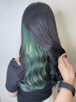 ヘア サークル ジープ 石井店(hair circle geep)&nbsp;【ケアブリーチでダメージレス】インナーカラー×グリーンカラー