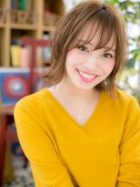 カバーヘア ブリス 上尾西口店(COVER HAIR bliss) 斜めバングミルクベージュ小顔ボブレイヤーc5上尾20代30代40代