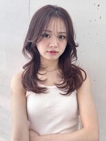 ヘアラウンジ ビーチ 青山 外苑前(hair lounge BEACH) 柔らかピンクベージュくびれミディアムレイヤー