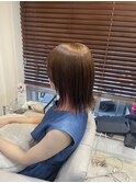 切りっぱなしボブ×透明感カラー