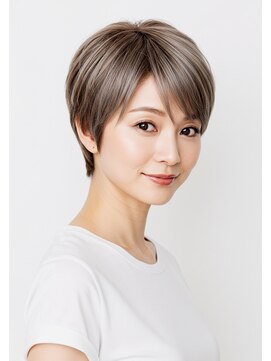 レヴィア(REVIA) 白髪ぼかしハイライトブリーチメッシュミルクティーベージュ