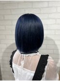 大人可愛いダブルカラーパープルブラックミニウルフ丸みショート