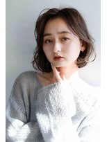 ムウ 難波(MOU)&nbsp;ナチュラルボブくびれヘアアプリコットオレンジ20代30代40代50代