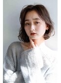 ナチュラルボブくびれヘアアプリコットオレンジ20代30代40代50代