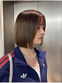 ミディアムヘア暗めカラーデザインカラーフェイスフレーミング