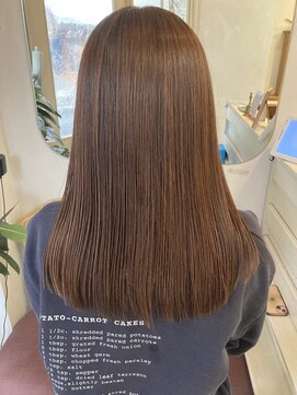 シェノン 赤羽店(CHAINON) 秋冬カラーアプリコットオレンジブラウン重めロングストレート