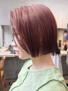 サンク 原宿 表参道(cinq) ブリーチなしダブルカラーレイヤーカットワインレッドブラウン