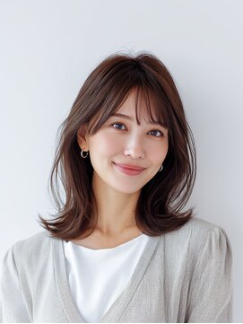 レイヤーカット/イメチェン/外ハネボブ/美髪/ワイドバング/髪型