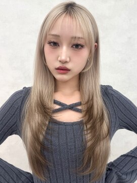 アッシュ 新杉田店(Ash) 新杉田レイヤーカット韓国ダブルカラー顔周り前髪カットボブ