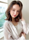 大人っぽ小顔ボブルフオリーブカラー20代30代/Silk-lei吉祥寺