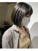ボブ×コントラストハイライト