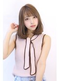 ローライトココアブラウン大人かわいいゆるふわシアーカラーロブ