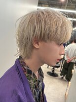 エルマーク(L-MARK)&nbsp;マッシュウルフダブルカラーブリーチツーブロックメンズウルフ