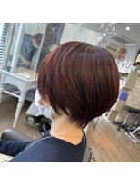 ヘアーリゾートガーデンバイトロント 船橋法典店(Hair Resort Garden by Toronto) ショートボブ×レッドブラウン【船橋、西船橋、新船橋、塚田】