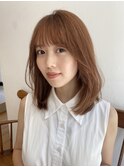 大人かわいい流れる顔まわりカット/小顔にみせるシースルー前髪