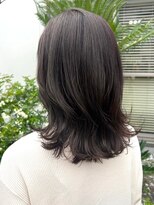 ナカオコアフュール(NAKAO COIFFURE)&nbsp;黒髪ミディアムレイヤー　外ハネアレンジ　20代　30代