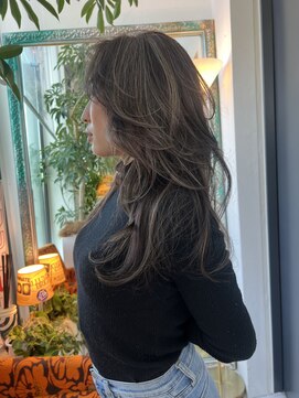 ルーヴェ(LOWE) 【natsumi】20コントラストハイライト,ロングレイヤーグレージュ