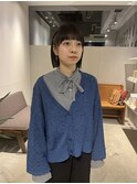 ラウンドバングぱっつんボブ