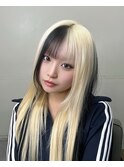 ブロンド/ダブルカラー/デザインカラー/ブリーチ/エクステ/岡山