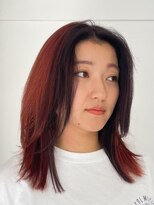 ミーム 原宿 表参道(meme)&nbsp;レイヤー×フェイスフレーミング/オレンジカラー