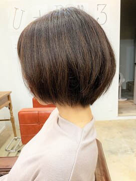 ショートオンリーサロントス(short only salon TOSS) 【剛毛さんおすすめ】まとまりつや出しマロンブラウンボブ