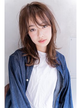 ルーク 立川(LUK) Lien☆レイヤー外ハネミディ×シースルーバング　立川