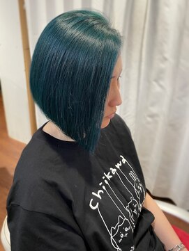 スピックアンドスパン(SPIC&SPAN) えのぐ緑アシンメトリーボブ