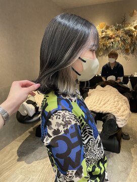 ロンド レア 天神大名店(Lond Le’a) ダブルカラーインナーカラーグレージュハイトーン韓国ブルベ