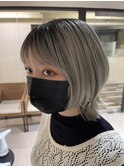 saraju ウルフ ボブ ペールグリーン ハイトーン