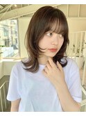 ◇小顔になれるミディアムウルフ